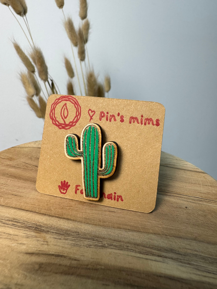 Pin's tout mim's - Cactus - Bois concept 1