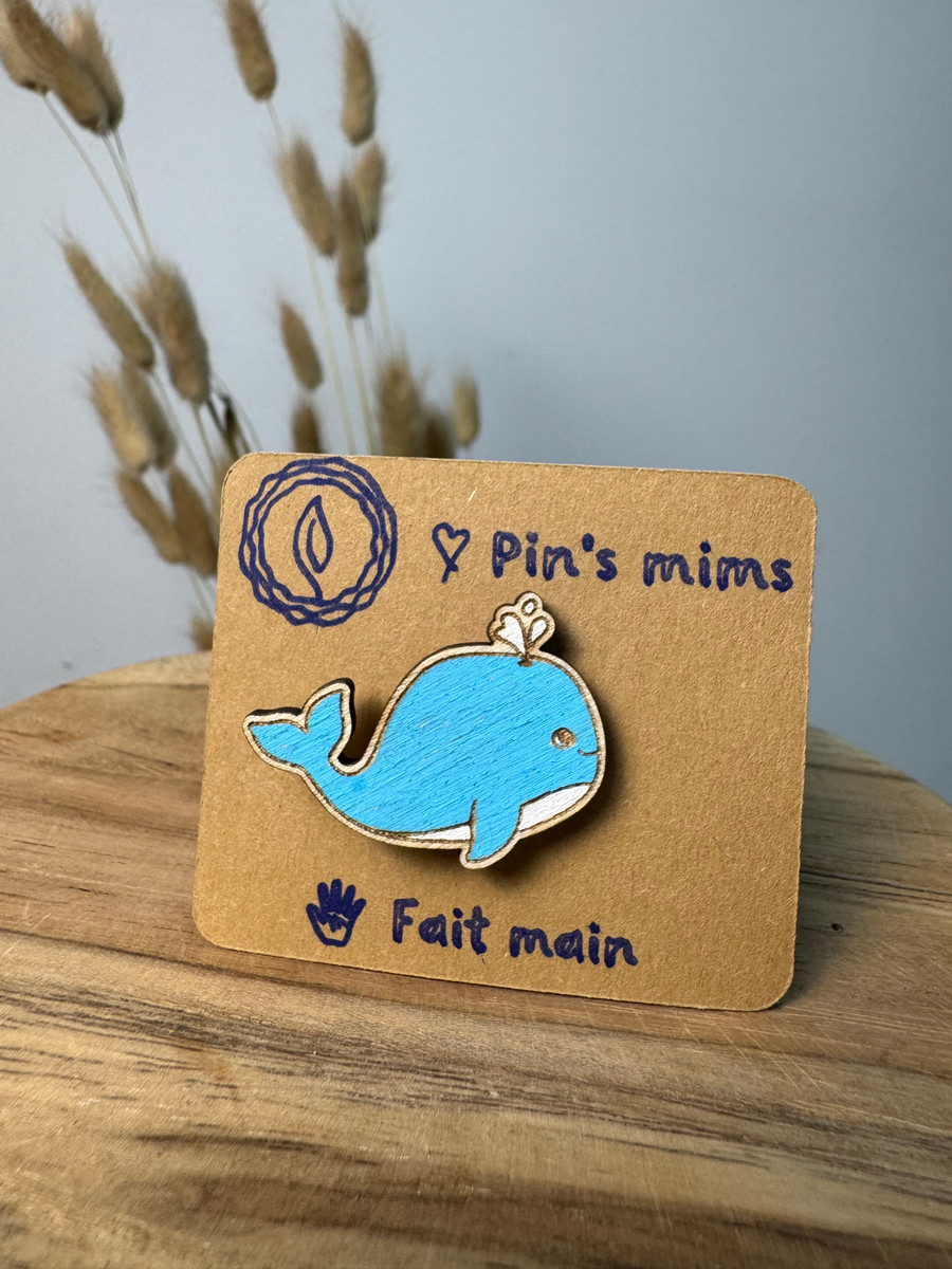 Pin's tout mim's - Baleine - Bois concept 1