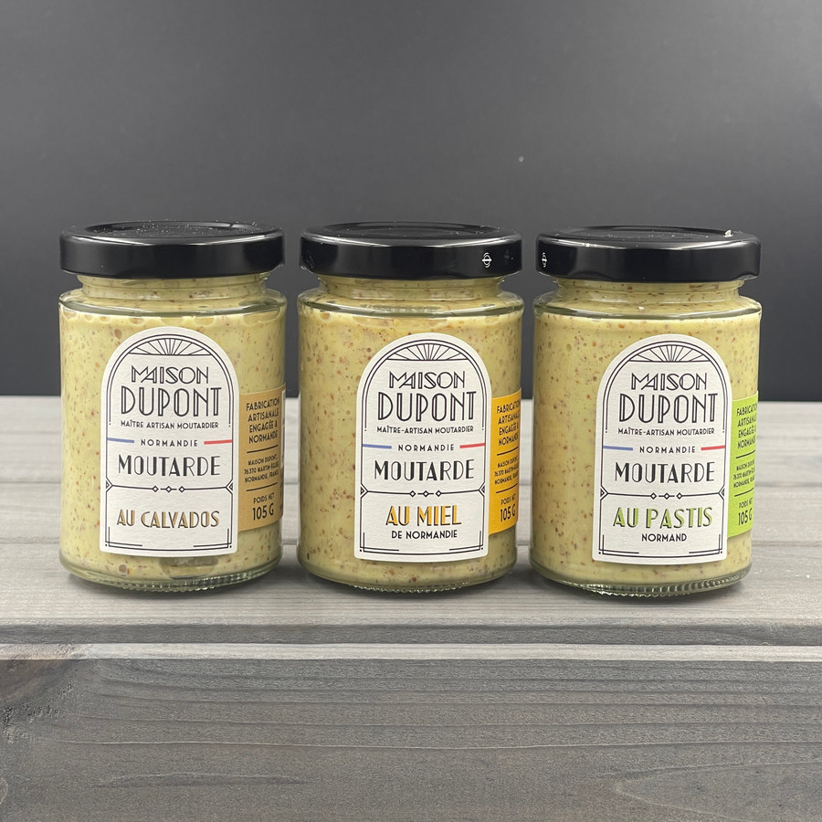 Coffret de 3 Moutardes en grains aromatisées - Maison Dupont 1