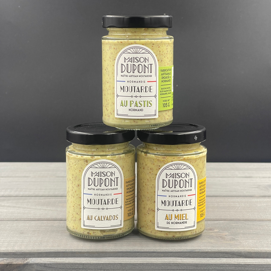 Coffret de 3 Moutardes en grains aromatisées - Maison Dupont