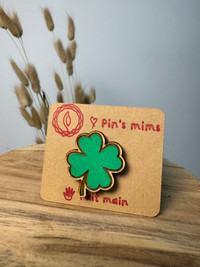 Pin's tout mim's - Trèfle- Bois concept