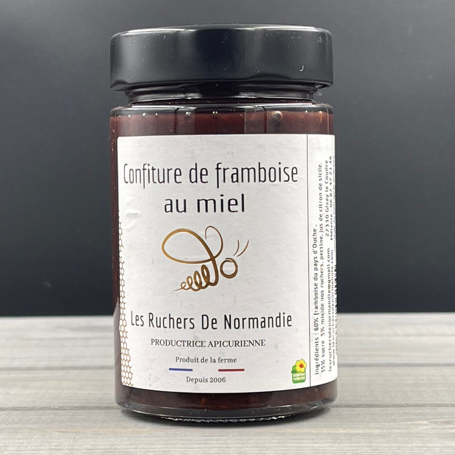 Confiture de framboise au miel- Ruchers de Normandie